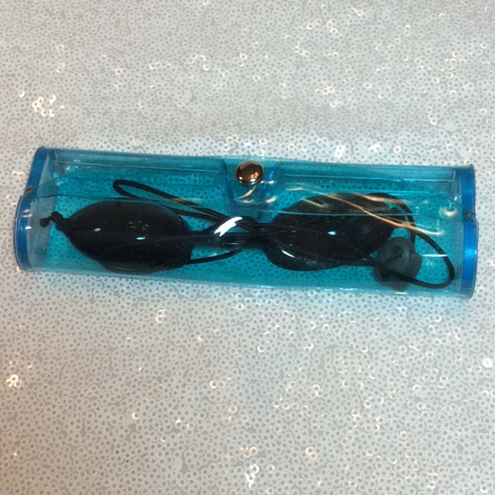 Tanning bed glasses.